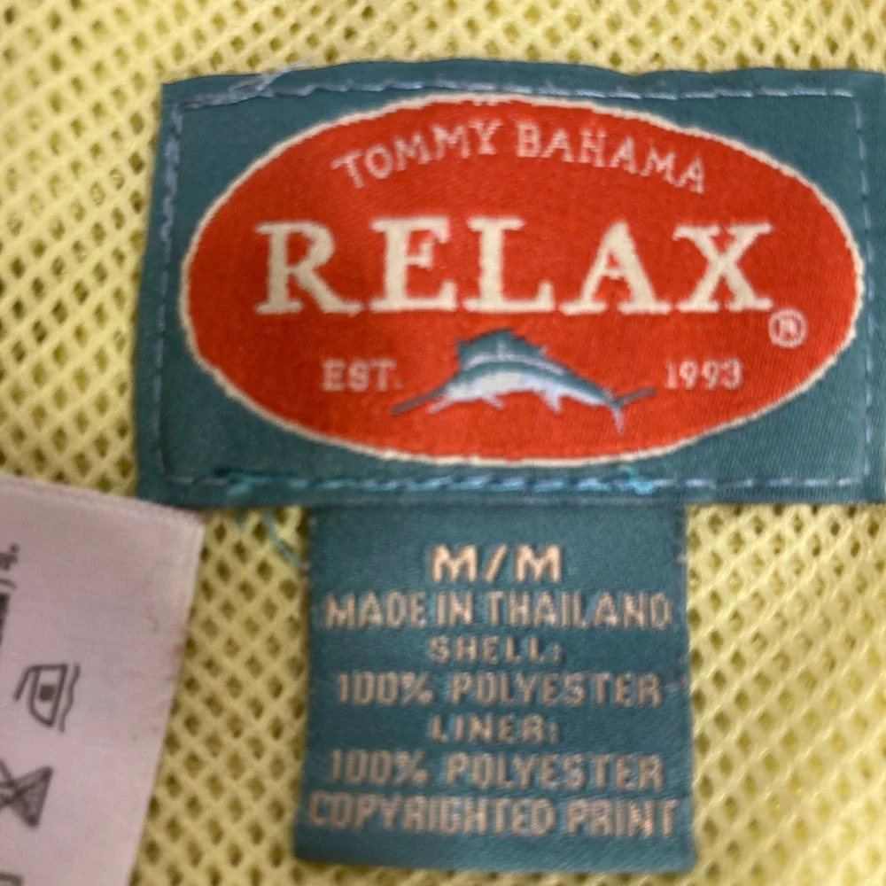 Tommy Bahama Relax Mens Teal Green Leaf‎ Print Swim Trunks Board Shorts Medium M